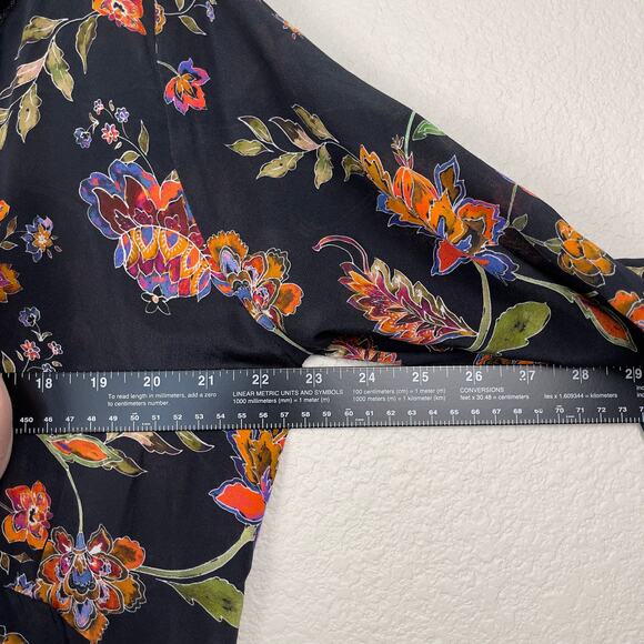 Johnny Was Jade Luca Maxi Dress Black Floral Size Large Silk Boho Whimsigoth NWT - Picture 10 of 10